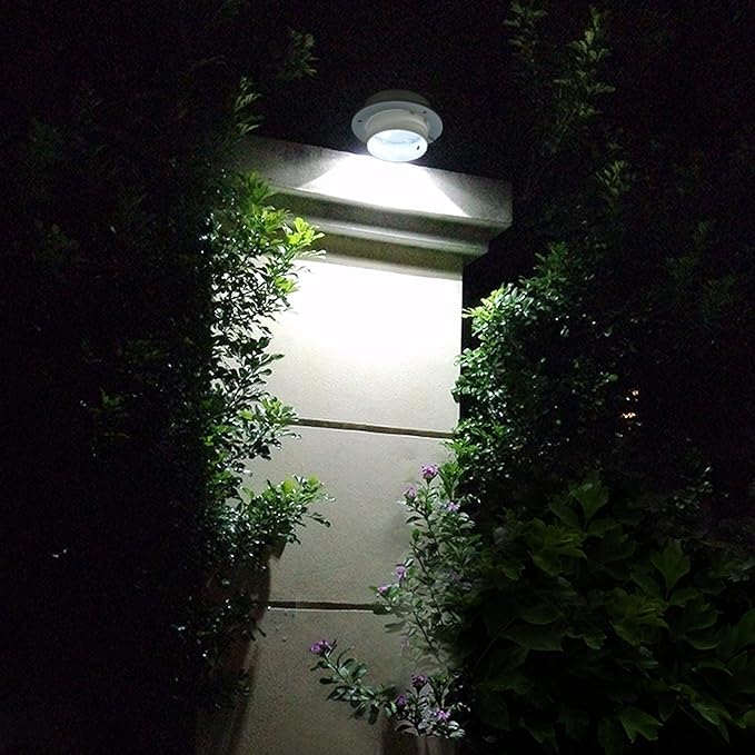 Yescom Solar Gutter Light Outdoor Waterproof 3 LED Deck Fence Lights with Bracket Wall Garden Stair Step Yard White 2Pcs