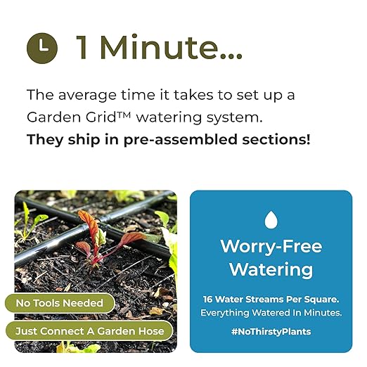 The Garden Grid | Pre-Assembled Garden Bed Watering System – Waters Every Plant Evenly 2-Minute Setup Hassle-Free Design Lasts 5–10x Longer Than Drip Kits | USA-Made | 3x8 (33.5x88)