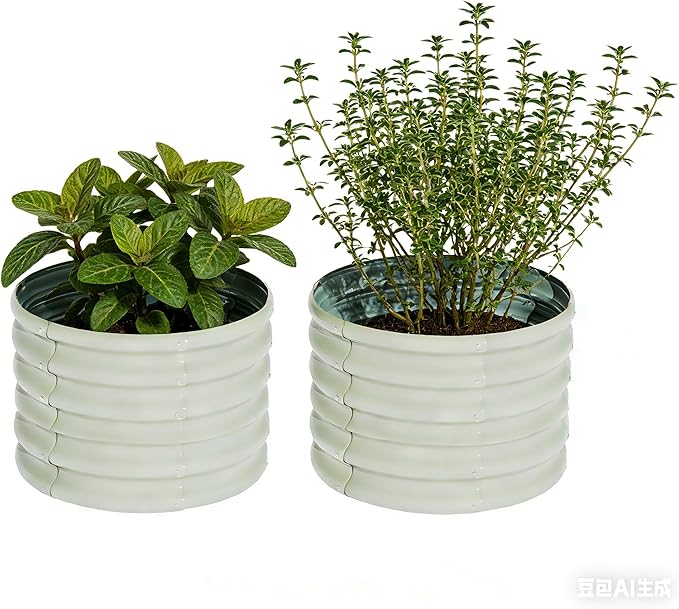 2x2x1.5ft-2pcs-Oval Raised Garden Bed Kit Galvanized Planter Garden Boxes Outdoor Metal Raised Garden Beds for VegetablesFruits FlowerBlack