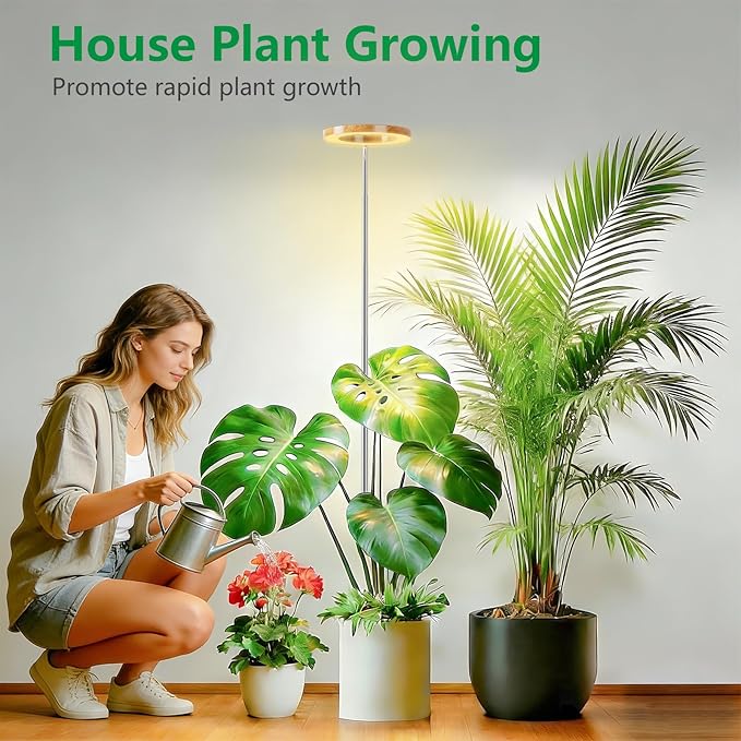 2 Packs Plant Grow LightGrow Lights for Indoor Plants80 LEDs Full Spectrum Plant Lights for Indoor Growing with 6/12/16H Timer-WG2