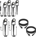 Outdoor Landscape Lights 4 Pack+2 Pack Extendable Landscape Lights+2 Pack Extension Cable 2 * 6.5ft