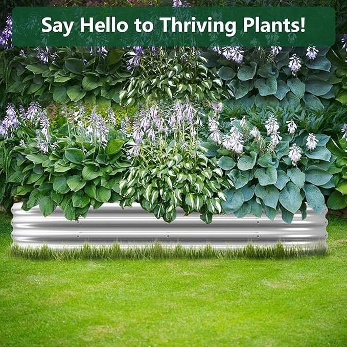 Raised Garden Bed Kit Galvanized Raised Planter Box Outdoor for Vegetables Large Bottomless Metal Raised Bed for Herb Growing Fruits Flower (4x2x1ft)