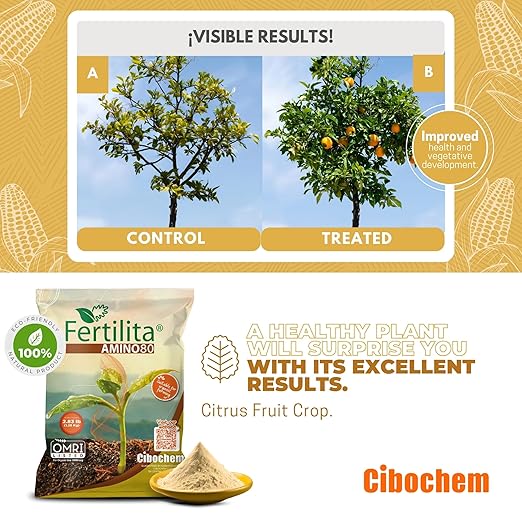 Amino ACIDS 80% More Concentrated - for Indoor and Outdoor Plants LAWNS Vegetables and Fruit Trees - Supports Robust and Vigorous GrowthBetter YIELDS - Water Soluble Won't Burn