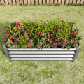 Heavy-Duty Galvanized Steel Raised Garden Bed for Outdoor Vegetable Herb and Flower Planting – Rust-Resistant Metal Planter (Silver with 4x2x1ft)