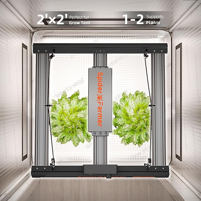 Spider Farmer G1500 Cost-Effective LED Grow Lights 150W Smart App Control 2x2ft Coverage Full Spectrum Digital Screen Dimmable Bar Style Growing Lamp for Indoor Plants