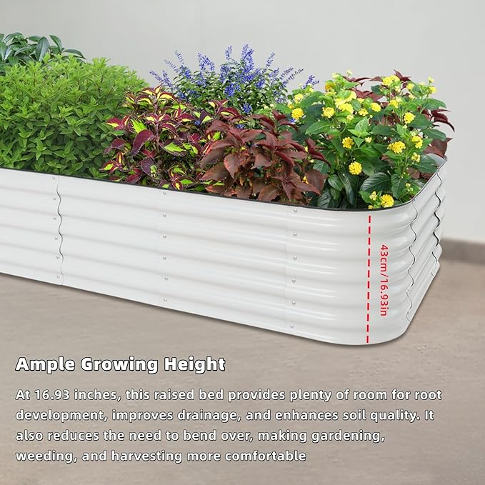 Raised Garden Bed Kit 9x2x1.5ft Raised Beds 16.9 Tall Metal Planter Box Outdoor Patio Ground Planter for Gardening Vegetables Flowers
