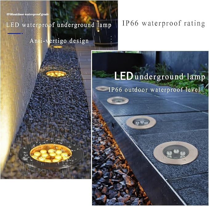 Outdoor Underground Light Round Landscape Lamp IP66 Waterproof Buried Lights AC85-265V for Garden Walkway Deck Step Fence Recessed Ground Light (Warm White 1W)