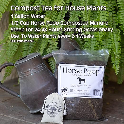 Horse Poop 100% Natural Aged Unpasteurized Composted Manure and Sifted Premium Garden Soil Amendment for Plants Compost Tea and Mushroom Substrate