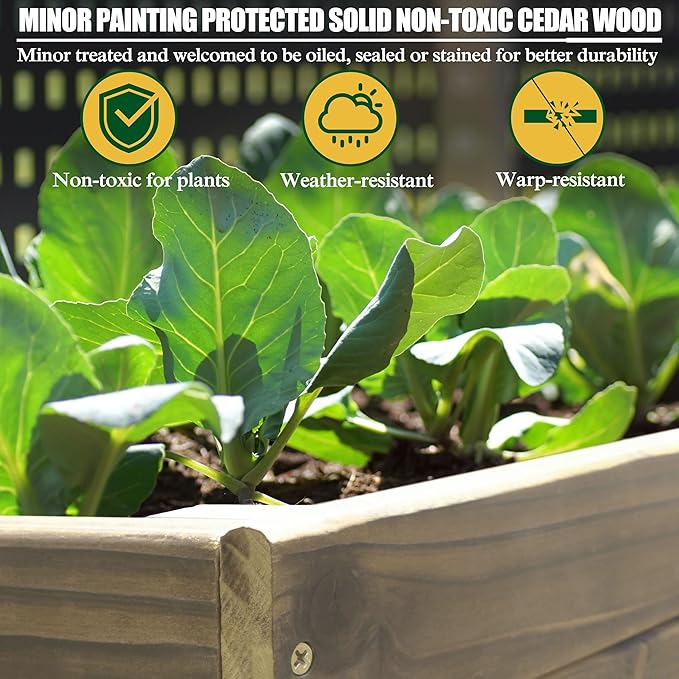 BlueWish 28.5 H Raised Garden Bed Raised Garden Beds Outdoor with Detachable Liner Elevated Planter Box Stand for Patio Backyard 6 Legs 837lbs Capacity Brown