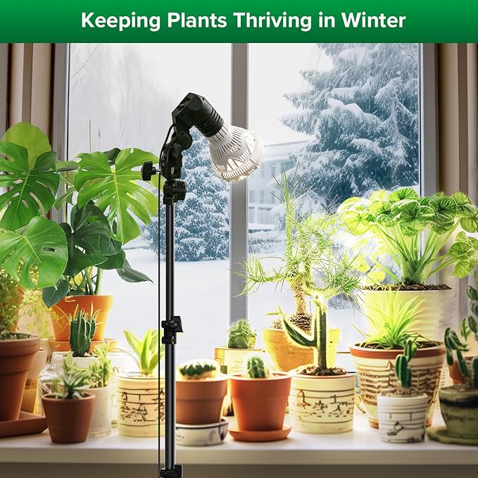 SANSI Grow Lights for Indoor Plants 4 Dimmable Levels 30W Full Spectrum Plant Lights for Indoor Growing Tripod Stand Adjustable 30-55 Plant Grow Light with Remote Control Auto Timer