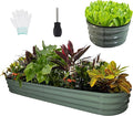 NestNature Modular Galvanized Raised Garden Bed Kits 12 Tall 10-in-2 Outdoor Metal Raised Planter Bed for Planting Plants Vegetables Fruits Flowers Herbs Gardening Ground Planter Box-Green