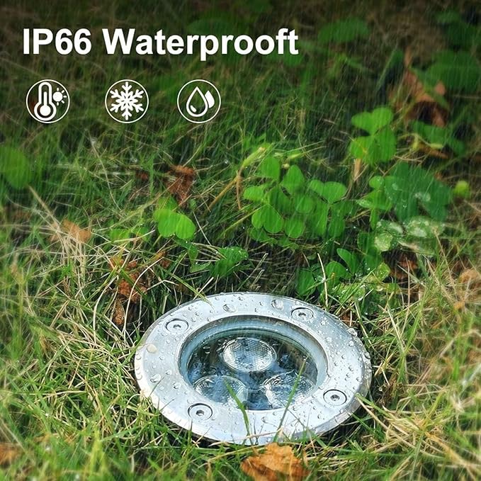 Outdoor Underground Light Recessed Ground Light IP66 Waterproof LED Buried Lights AC85-265V Spotlight for Garden Sidewalk Stair Pathway Walkway Yard Landscape Lighting