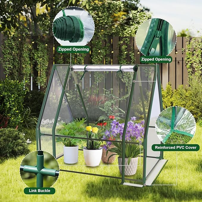 Mini Greenhouse 35×35×36 Portable Greenhouse for Indoor Outdoor Small Green House for Plants Seedling Germination (Clear 35x35x36 inch)