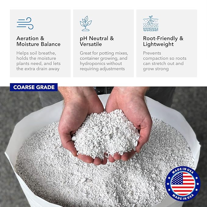 Supreme Perlite Coarse Horticultural Perlite for Potting Soil Seed Starting Propagation Organic Gardening &amp Soil Aeration 4 Cu Ft Bag
