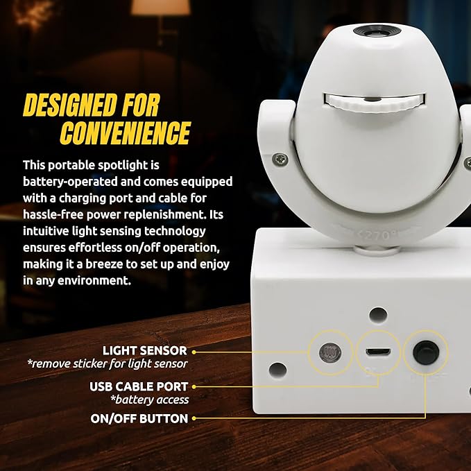 Sporticulture NCAA American Football Michigan - Adjustable Led Mini Spotlight Projector with 6 Team Logo Designs - Portable &amp Rechargeable Spotlight - Battery-Operated - 4.375” x 3.125”