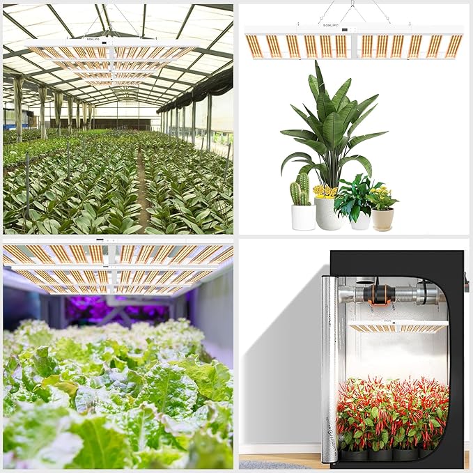 2024 New SPF6000 PRO 600W LED Grow Light 6x6ft Coverage with Veg &amp Bloom Dimmer Timer Full Spectrum Grow Lamps for Indoor Plants Seeding Flowering LED Plant Light Fixture