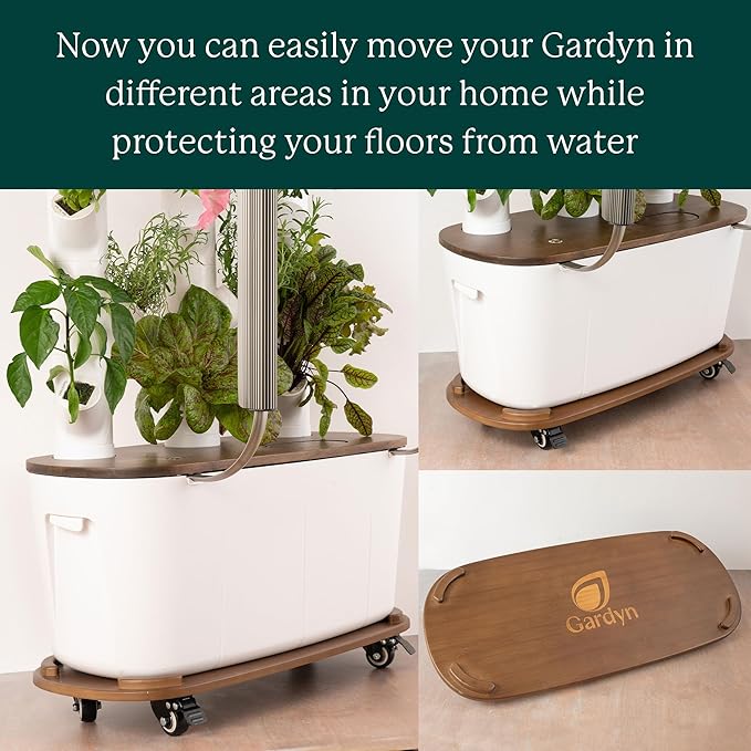 Gardyn Home Dolly - Mobile Rolling Cart for Hydroponics Growing System Kit &amp Indoor Garden Tower - Easily Move Your Hydroponic Systems While Protecting Your Floors from Water Drops Scratches &am