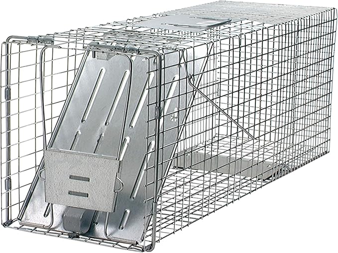 HAVAHART 1079SR Large 1-Door Humane Catch and Release Live Animal Trap Cage - Live Raccoon Trap for Bobcats Beavers Dogs &amp More