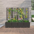 4 PCS Plastic Plant Box with Trellis 63 Tall Planter Box for Climbing Plants 33 lbs Capacity Outdoor Garden Bed for Balcony Patio Backyard (Dark Brown) (Dark Brown)