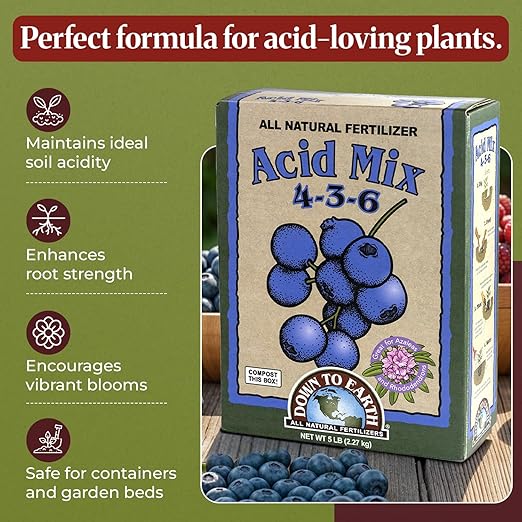 Down To Earth Citrus Mix 6-3-3 &amp Acid Mix 4-3-6 Fertilizer Bundle | Organic Plant Food for Citrus Blueberries &amp Acid-Loving Plant | Nutrient-Rich Soil Amendment for Garden &amp Potted Plants