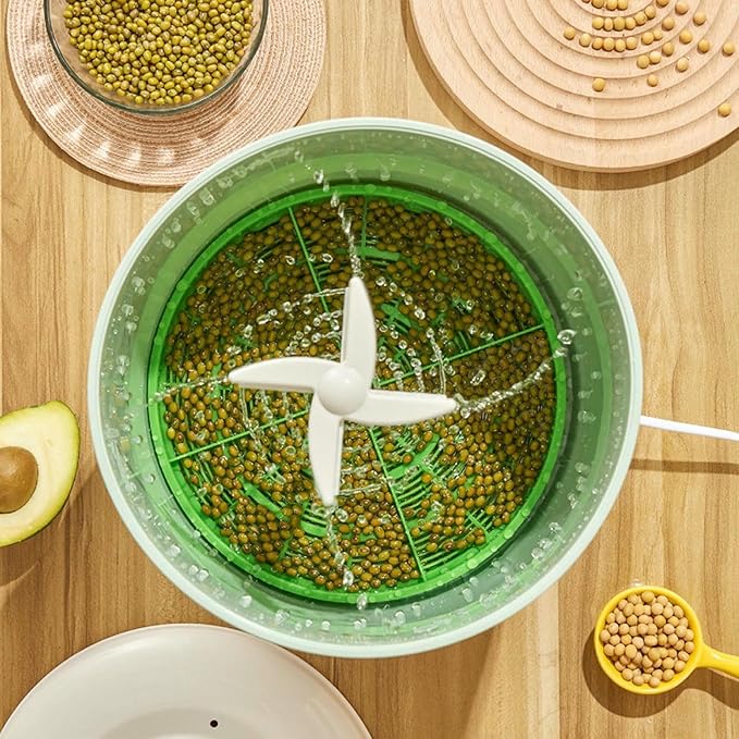 Home Smart Bean Sprout Machine 3 Different Seasons Modes with 4 Layer Large Capacity Soak Beans and Spray Water with One Click Seed Sprouter Kits for
