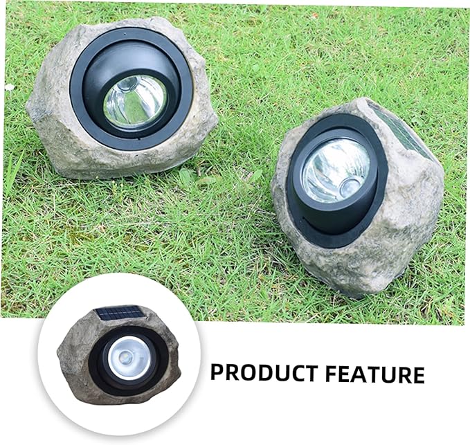 1pc Imitated Stone Solar Spotlight Brightness Decorative Outdoor Lamp for Gardens Patios and Lawns Weather Resistant Solar Light Dual Options Warm
