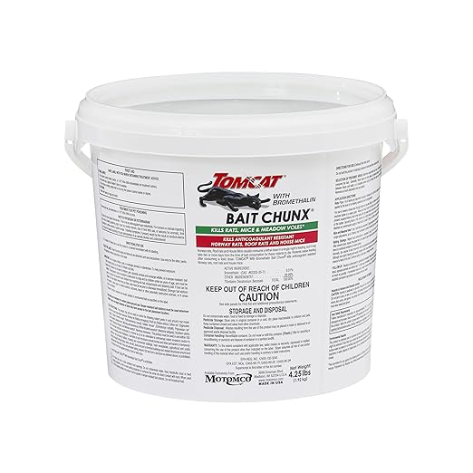 Tomcat with Bromethalin Bait Chunx Pail Rat and Mice Control for Agricultural Use and Professional Applicators 4.25 lbs.