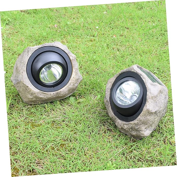 1pc Imitated Stone Solar Spotlight Brightness Decorative Outdoor Lamp for Gardens Patios and Lawns Weather Resistant Solar Light Dual Options Warm