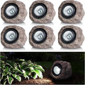 Solar Rock Lights - 6 Pack Waterproof LED Simulated Rock Statue Light for Paths Sidewalks Patio and Landscaping Outdoor Pond Decorative Lighting Garden Plant Spotlights