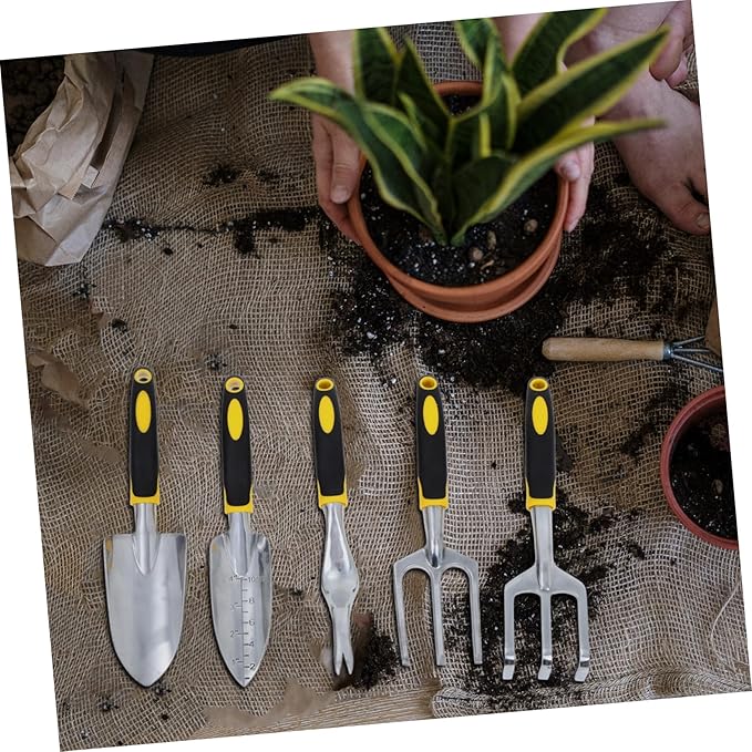 TOYANDONA 1set Ergonomic Gardening Tool Set Comfortable Grip Includes Hand Trowel Garden Spade and Cultivator for Planting and Transplanting Balconies and Gardens