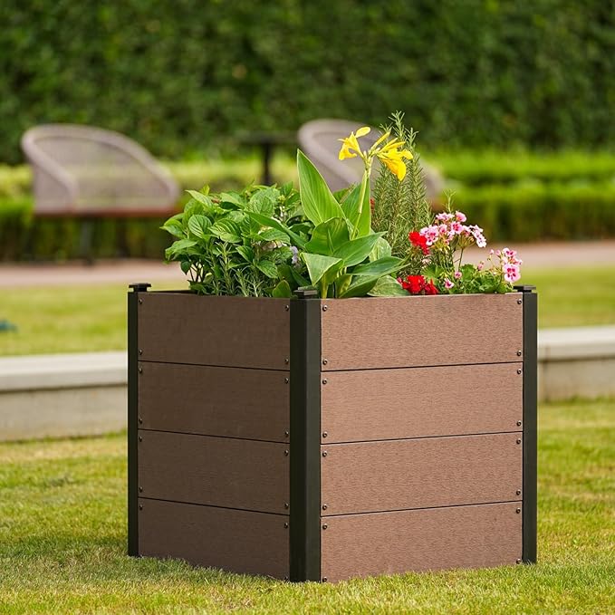 Rectangular Raised Garden Bed- Portable Garden Raised Beds Outdoor Planter Box Planting Bed for Vegetables Herbs Flowers