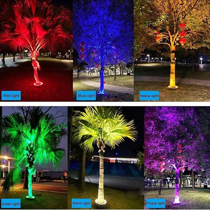 LED Ring Tree Hug Lamp 12W Surrounding LED Tree Spotlights IP65 Waterproof Ground Landscape Light 24V Ring Outdoor Corrugated Buried Lights Garden Lighting(Red10PCS(24V))