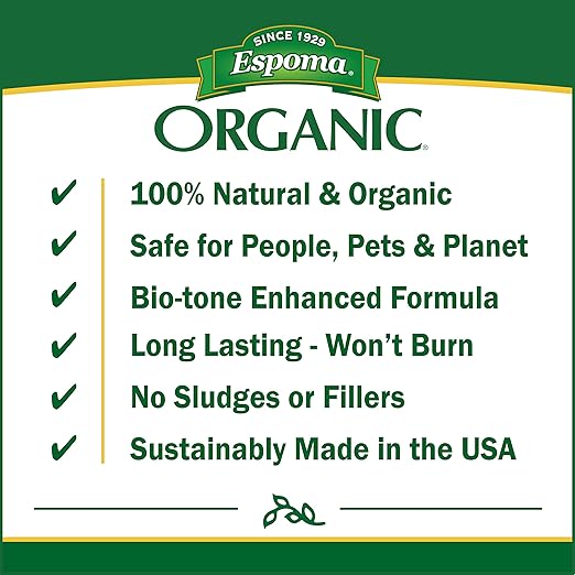 Espoma Organic Iron-Tone 3-0-3 Organic Fertilizer and Plant Food to Help Correct Iron Deficiency (Chlorosis). 5 lb. Bag. Turns Yellow to Green Non Staining Iron - 2 Pack