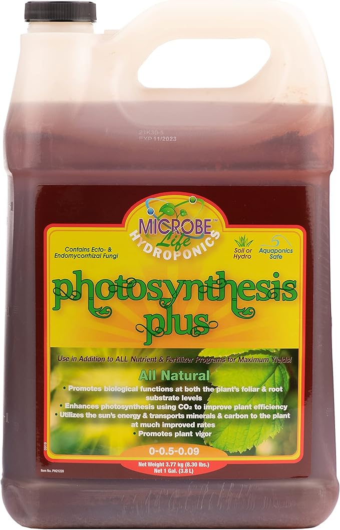 Microbe Life Hydroponics Premium Photosynthesis Plus to Grow Fruits Vegetables and Herbs The Best Professional Big Bud Grow Use with Any Feeding Systems Including Hydroponics or Soil 1 Gallon