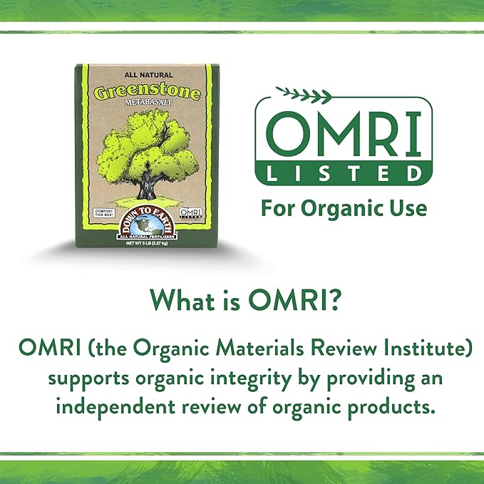 Down To Earth All Natural Fertilizers Organic Greenstone Metabasalt - Soil Amendment with Trace Minerals Iron Calcium Magnesium 5 lb