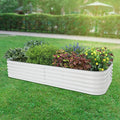 Raised Garden Bed Kit 17” Tall 9.3x2ftGalvanizing Planter Box OutdoorRaised Planter Bed for Gardening Vegetables Flowers Plants14 in 1 Modular Metal Raised Planter Bed