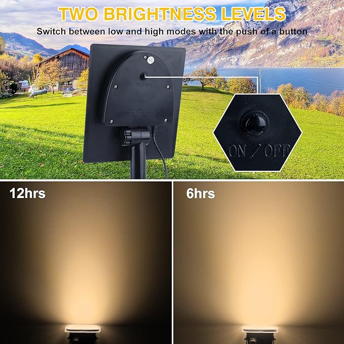 Solar Spot Lights Outdoor 20 LED IP65 Waterproof Solar Landscape Spotlights Dusk-to-Dawn 3000K Warm White Outdoor Spot Light Lighting for Yard Garden Driveway Porch Walkway 4-in-1