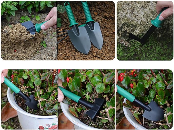 11 Pieces Garden Tools Set Heavy Duty Gardening Tools with Carrying Case Ergonomic Hand Tools Pruner Rake Shovel Trowel Sprayer Gifts for Men Women and Gardening Lovers