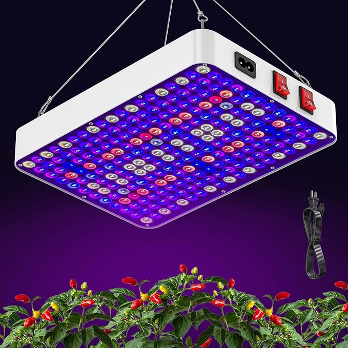 LED Grow Lights for Seed Starting Vegetables Bloom UV-IR Included Hanging Full Spectrum Grow Lights for Indoor Hydroponic Plants Greenhouse Growing Lamps Veg Bloom Daul Mode