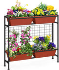 Raised Garden Beds with Legs Elevated Planter Box Outdoor for Vegetables Flowers Herbs Indoor Standing Garden Bed with Drainage Holes for Backyard Patio Gardening Red