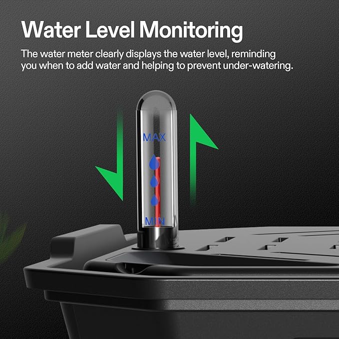 VIVOSUN 4-Pack FlexFeed Self-Watering Pots with Grow Bags Auto Irrigation Fabric Pot Base with Water Meter &amp Maintenance Window for Use Indoors/Outdoors in Grow Tents Greenhouses Gardens