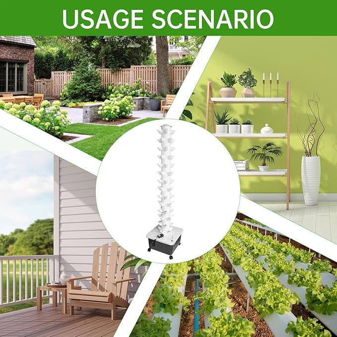 Vertical Hydroponic Garden Tower Hydroponic Cultivation System Indoor Vertical Farming Planter Intelligent Garden with Automated Watering for Domestic Indoor Gardening Setup