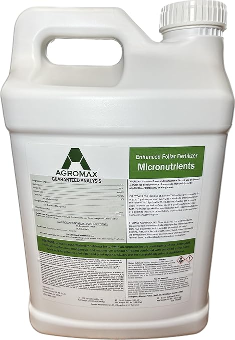 Micronutrients (2.5 Gallons) by AGROMAX - Liquid Fertilizer (Plant Fertilizer Turf and Lawn Fertilizer All Purpose with Chelated Iron and Seaweed Extract)