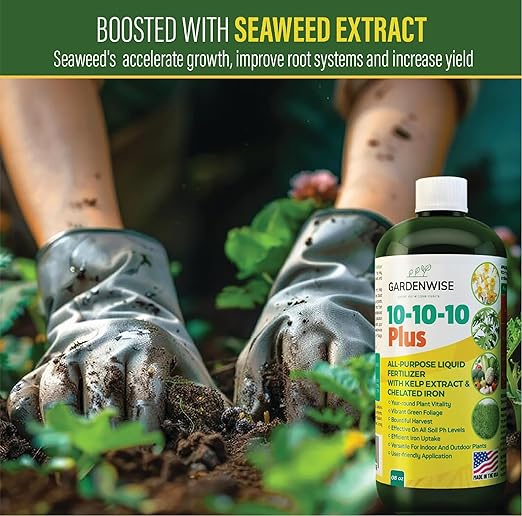 10-10-10 Liquid Fertilizer &amp 10-10-10 All-Purpose Granular Fertilizer Bundle for All Purpose Plants - Plant Food Outdoor &amp Indoor Plant Food Vegetables Flowers Garden (8oz &amp 3 Quarts)