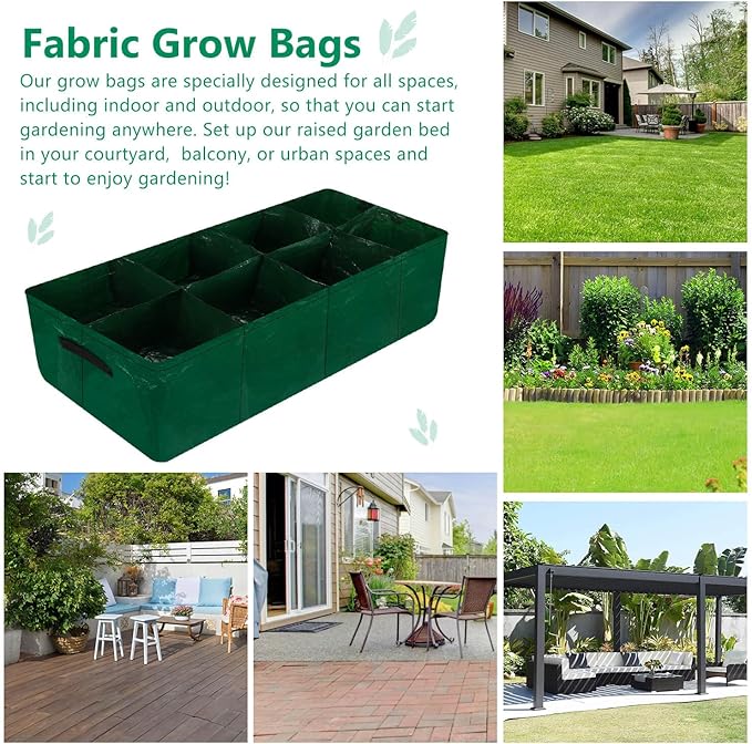 Caffox 2 Pack Fabric Raised Garden Bed 4x2x0.8ft Plant Grow Bags for Flowers and Vegetables 94 Gallon
