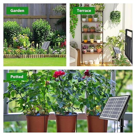 49FT Solar Drip Irrigation Kit with Digital Screen Auto Watering Kit for 15 Pots Solar-Powered Plant Watering434 Timer Modes 900ml/min Flow Indoor/Outdoor Garden Balcony &amp Patio Irrigation Sy