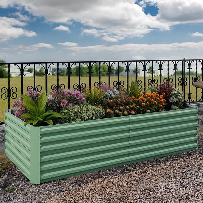 1PC 0.5mm 6 * 3 * 2ft Garden Planting Bed - Garden Bed Raised Garden Bed Galvanized Raised Garden Bed Planter Box Raised Beds for Gardening