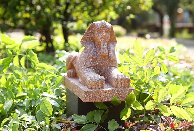 TECHKO Garden Statue Egyptian Sphinx with Included Solar Spotlight