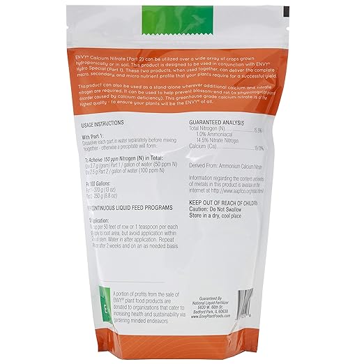 ENVY Solution Grade Calcium Nitrate (15-0-0) Prevents Blossom End-Rot from Calcium Deficiency in Tomatoes &amp Peppers (3.0 lb x 3)