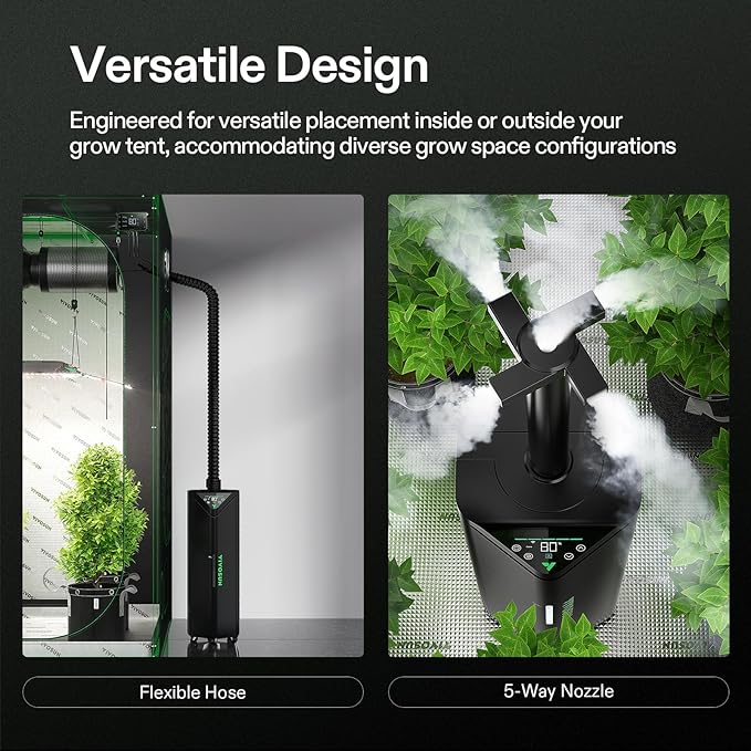 VIVOSUN AeroStream H19 Intelligent Environmental 19L Humidifier with Temp &amp Humidity Probe Top Control Panel Smart Remote Control Designed Specifically for Use with Grow Tents
